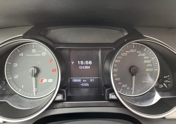 Audi S5 cena 33900 przebieg: 156548, rok produkcji 2010 z Turek małe 154